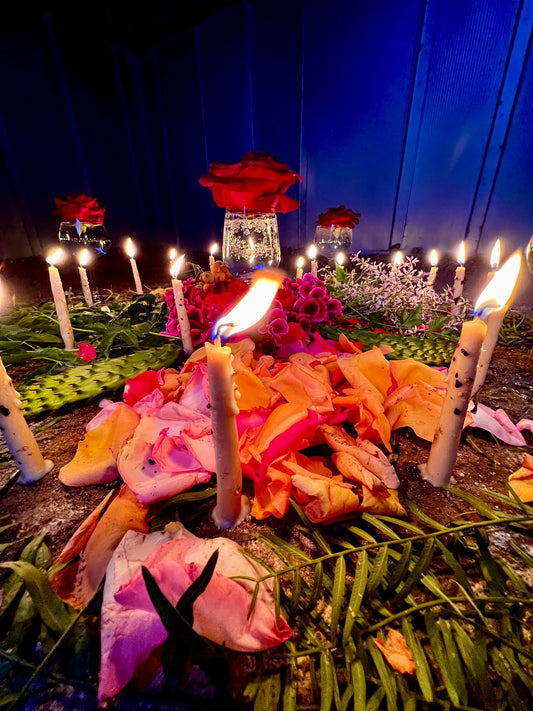 A picture of a boveda or spirit altar meant to help connect with spirits guides and ancestors