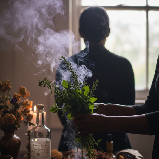 Limpia con hierba y humo